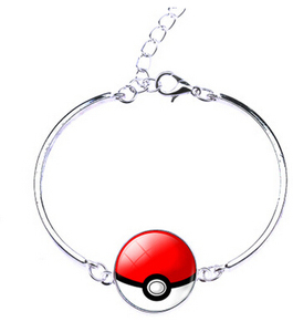 Plateado anime pokemon juego glass dome cabochon vaya bola pulsera - Product Image 1