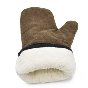 Gants de four en cuir résistants à la chaleur-mitaines de cuisson antidérapantes pour <span class=keywords><strong>cuisine</strong></span> boulangerie micro-ondes cuisson barbecue professionnel - Product Image 5