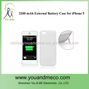 mahの充電式2200外部バックアップバッテリケースiphone5の白い色