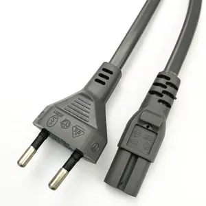 Kabel Daya AC Prong IEC C7 Plug Eropa 2Pin