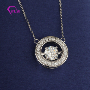 소매 <span class=keywords><strong>14k</strong></span> 로즈 골드 1 캐럿 브릴리언트 펜던트 moissanite 다이아몬드 목걸이
