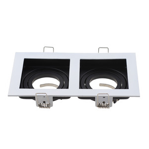 Spot lumineux led encastrable pour <span class=keywords><strong>le</strong></span> plafond, avec Double trou réglable, éclairage d'intérieur, luminaire de plafond, livraison gratuite en chine, GU10 - Product Image 2