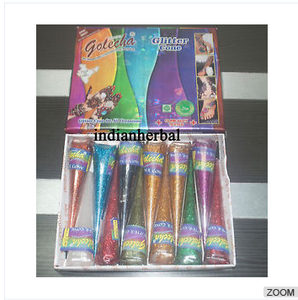 Golecha — cône pailleté en henné multicolore, pack de 12 pièces - Product Image 3