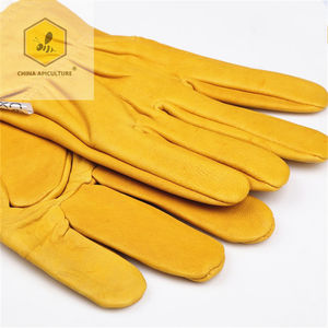 मधुमक्खी पालन उपकरण मोराकी चमड़े के लंबे कैनवास आस्तीन और लोचदार कफ के साथ Beekeeper के दस्ताने (मध्यम) - Product Image 3