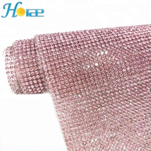 Approvisionnement d'usine couleur rose 24*40cm strass feuille rouleau Strass rouleau pour chaussures et <span class=keywords><strong>sacs</strong></span> - Product Image 5