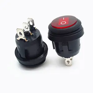 Interruptor basculante de 12 voltios para lámpara led, hy12-9-3, redondo, resistente al agua, ip67