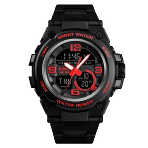 Reloj de pulsera binario Skmei 1452 para hombre, reloj con alarma Digital, reloj de acero inoxidable resistente al agua