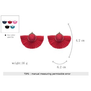 Ywmt 2018 últimas mayorista Boho folk fan lana borla pendientes para las mujeres - Product Image 2