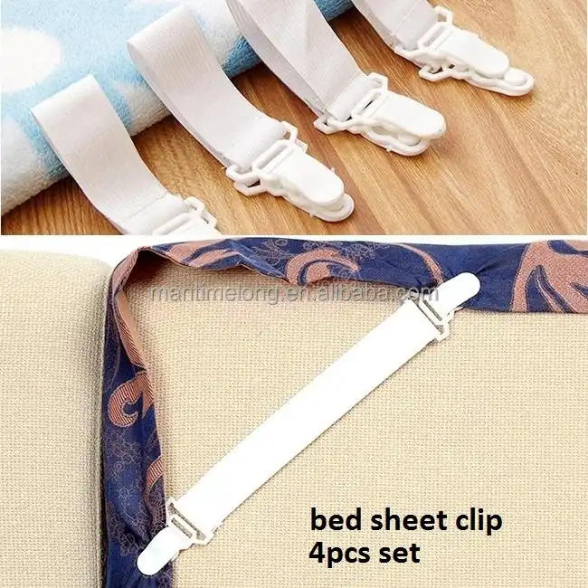 4Pcs/set Elastic Bed Sheet Holder Belt Fastener Bed Sheet Clips