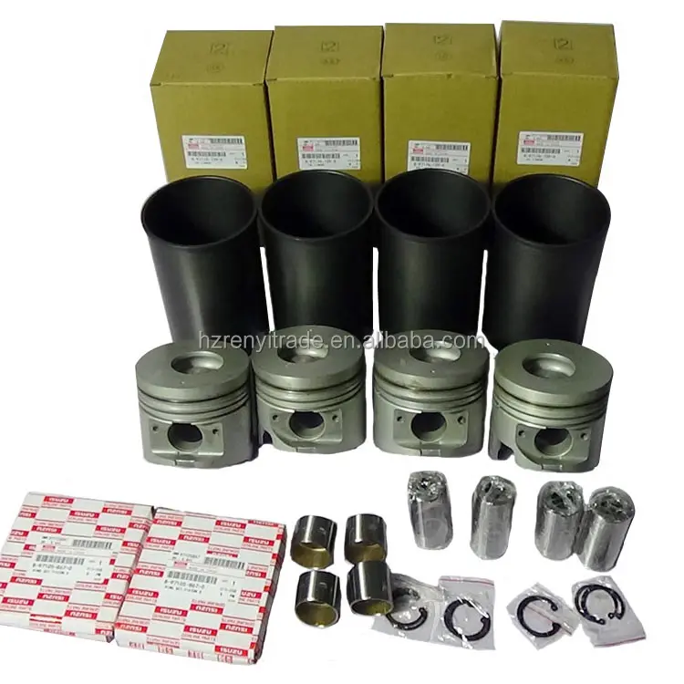 Npr Xe Tải Động Cơ Phần Xi Lanh 4HG1 Lót Đặt Với Piston Kit Piston Nhẫn