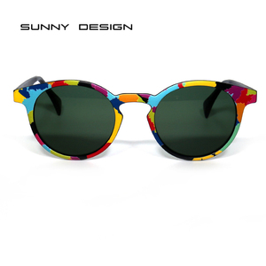 IS031 moda <span class=keywords><strong>occhiali</strong></span> da sole rotondi in acetato da uomo donna Vintage colorati <span class=keywords><strong>occhiali</strong></span> da sole <span class=keywords><strong>lenti</strong></span> nere di guida <span class=keywords><strong>occhiali</strong></span> da vista da viaggio - Product Image 2