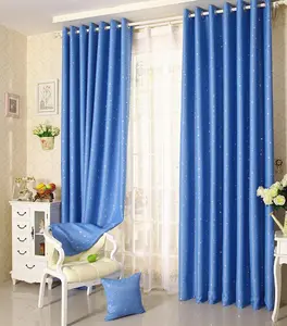 Cortinas opacas térmicas con estampado de estrellas para dormitorio, cortinas opacas con lámina de estrellas a precio barato, disponibles, envío rápido