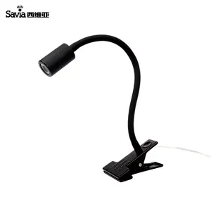 Savia-luces de lectura con clip para mesa, lámpara LED de escritorio ajustable con cuello de cisne flexible de aluminio 360, para pintura en cama y ordenador