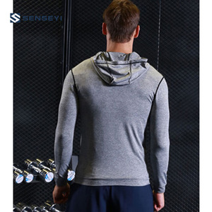 Ropa de entrenamiento transpirable para hombre, ropa deportiva para gimnasio, Fitness, Jogging, chándal liso con abrigo deportivo, chaqueta, Blazers y sudaderas con capucha - Product Image 5