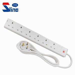 BS 1363 Tiêu Chuẩn Vương Quốc Anh Cáp Mở Rộng Chính Dẫn Vương Quốc Anh 3 Chân Cắm Vào <span class=keywords><strong>4</strong></span> Cách Gang Ổ Cắm Dải Điện Được Hợp Nhất 13A 240V Màu Đen - Product Image 3