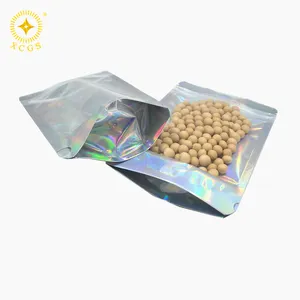 3*4インチリサイクル可能なプラスチックアルミホイルマイラーバッグジッパーバッグスタンドアップジッパーバッグ食品スナックパッケージ用