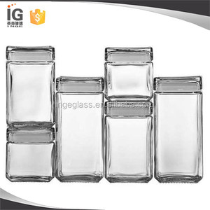 Stackable Glass Storage Jars Containers Airtight Seal Food Storage Canister