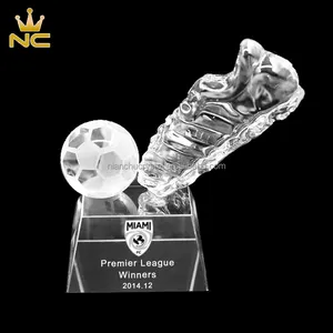 For sports souvenir cn zhe crystal jb144 football shoes trophy Nianchu oem customized nianchu crystal k9 crystal