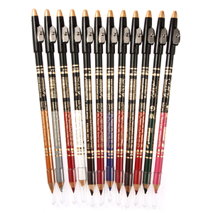 Ensemble de crayons Eyeliner imperméables à double tête avec manche en rondin 12 pièces avec taille-crayon - Product Image 1
