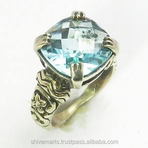 แหวนพลอยบุษราคัมสีฟ้าเงินสเตอร์ลิงสำหรับ925ขายส่งเครื่องประดับชั้นดีแหวนพลอยบุษราคัมสีฟ้าเงินสเตอร์ลิง925 - Product Image 2