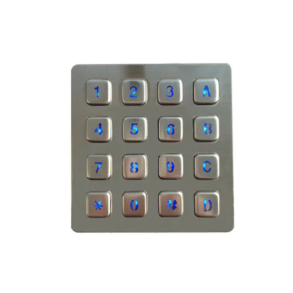 아이 안전 내각 자물쇠 4X4 모체 키패드 숫자 금속 키패드에 사용되는 주문 조명된 키패드