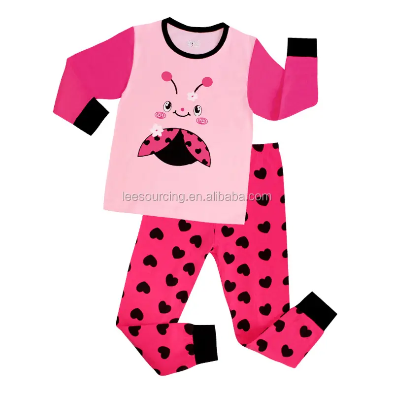 Toptan Sevimli Bebek Kız Karikatür Baskılı pijama Giyim Seti Çocuk ev giyim tops ve pantolon set
