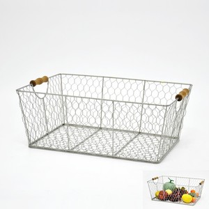 Corbeille à fruits ovale en fil métallique avec poignées - Product Image 3