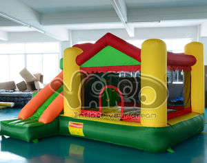Anuncio publicitario que salta el PVC combinado del verde de la despedida de la diapositiva inflable de la casa con el salto fel - Product Image 2