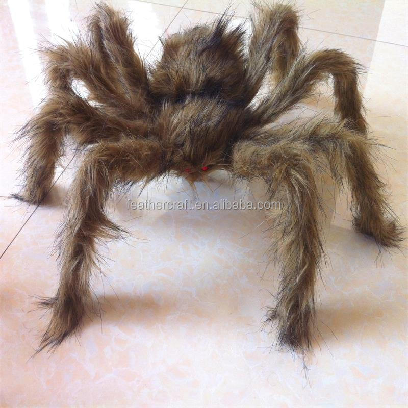 New design handmade giant plush colorful halloween spider hanging decoration halloween spider