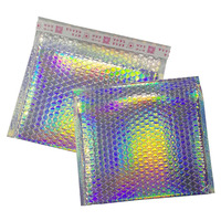 Enveloppes d'expédition en bulles métalliques holographiques, emballages pour chemises pour hommes, enveloppes d'expédition en gros, sacs d'expédition
