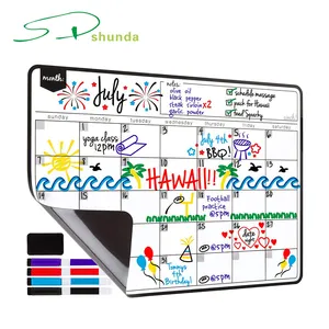 2023 Beste Verkoop Maandelijkse Koelkast White Board Muur Organizer Met Magneten Sticker Magnetische Droog Wissen Kalender Voor Koelkast