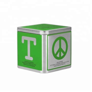 Caja de Té Cuadrada Metálica <span class=keywords><strong>con</strong></span> <span class=keywords><strong>Tapa</strong></span> Insertable, 98x98x98mm, Reciclable, Personalizable, de Grado Alimenticio, para Empaque de Hojas de Té, Uso como Regalo - Product Image 2