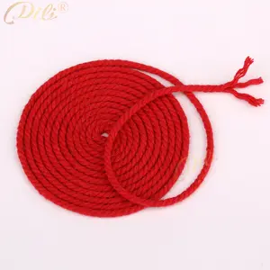 2mm & 3mm 3-strands Twisted Cotton Ropes Customs Colors Twisted Cotton Cords For Garment and Decoration