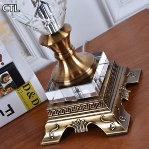 Cổ Điển Phòng Khách Cạnh Giường Ngủ Kim Loại Vàng Bảng Đèn Hiện Đại Thanh Lịch Pha Lê Bảng Đèn Với Vải Bóng Cho Nhà - Product Image 6