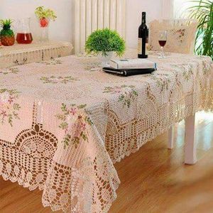 <span class=keywords><strong>Nappe</strong></span> en dentelle au crochet 100% coton avec broderie à la main - Product Image 1