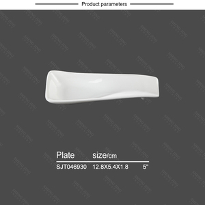 Juego de Platos y Vajilla de Cerámica <span class=keywords><strong>Rectangular</strong></span> Blanca Pulida, Ecológica, para Bodas, Restaurantes y Hoteles - Product Image 6