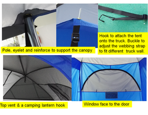 <span class=keywords><strong>Tente</strong></span> <span class=keywords><strong>de</strong></span> ramassage Portable, <span class=keywords><strong>tente</strong></span> <span class=keywords><strong>pour</strong></span> voiture et lit <span class=keywords><strong>de</strong></span> camion, avec auvent, boîte compacte courte avec murs hauts - Product Image 5