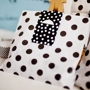 Factory custom kleidung verpackung shopper papier tasche polka dot papier tasche