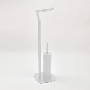 Porte-rouleau de papier toilette moderne à base de métal noir et porte-brosse pour hôtels - Product Image 3