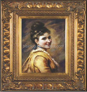 Dipinto a Olio Incorniciato Fatto a Mano in Stile Antico, Forma Ovale, Dorato e Marrone, Decorazione da Parete - Product Image 4