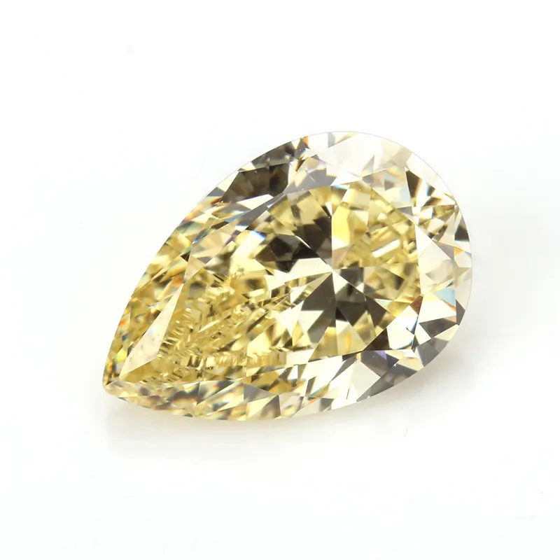 Sintético Amarelo 6x9mm Pear Cut CZ Diamante Pedra Solta Cúbicos de Zircônia Para Anel CZ