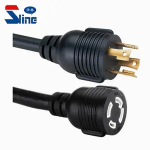 American NEMA L14-30 Locking Generator Power Extension Cord Plug L14-30P to L14-30R mains cable leads used in USA US market