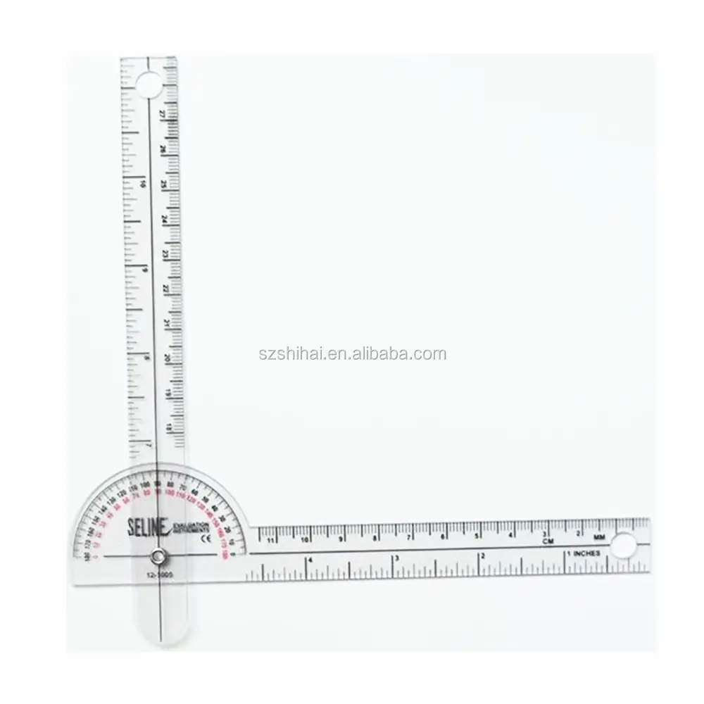 Cheap Plastic pvc Medical Goniometer Ruler For Pharmaceutical Measuring 1/4 Scale