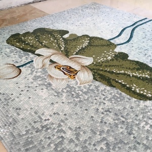 Trang Trí Phòng Khách <span class=keywords><strong>Handmade</strong></span> Art Flower Mural Gạch Thủy Tinh Pha Lê - Product Image 3