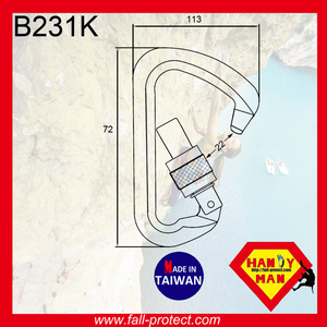 Safe D type Hook 28KN Aluminum Adventure Rock Climbing Carabiner for Outdoor Sports - Product Image 3