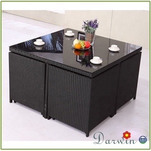 Classico Risparmio di Spazio Cubo Set da Pranzo per Il Giardino E di Vimini Set da Pranzo Rattan Mobili da Giardino - Product Image 3