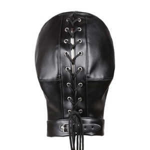 หน้ากากทาสหนังผู้ใหญ่แบบเต็มศีรษะสำหรับผู้ใหญ่ - Product Image 3