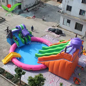 विशाल 30ft लंबा Octupos थीम खेल का मैदान बिक्री के लिए पानी पार्क स्लाइड inflatable पानी स्लाइड