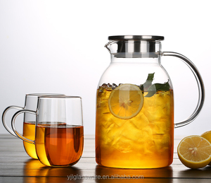 Vente chaude 100% soufflé à la bouche <span class=keywords><strong>prix</strong></span> de gros 1800ml pichet à eau en verre borosilicaté avec couvercle - Product Image 5