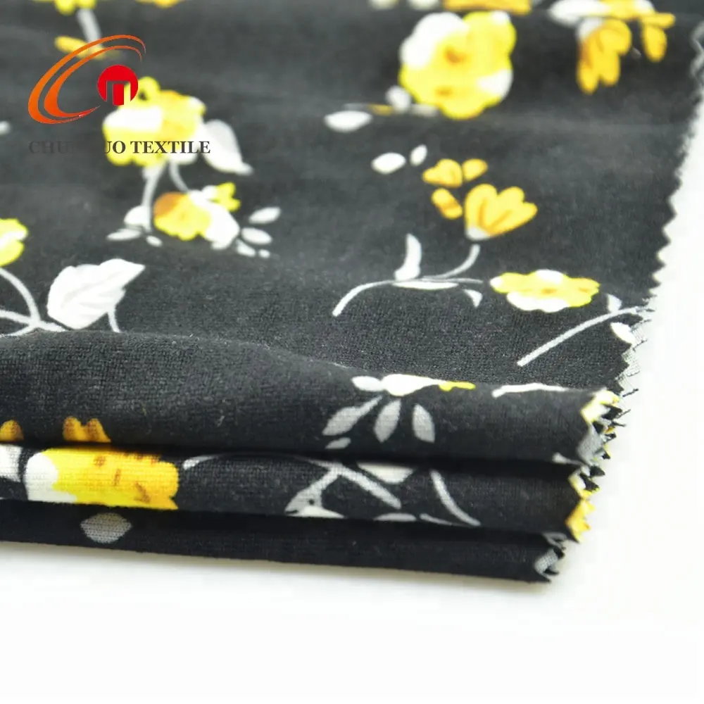 Zhejiang Shaoxing Flower Printing DTY 100% Milk Silk Fabric DTY Brush Fabric